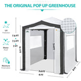 6x4/8x6/10x10 Portable Walk in Greenhouse with Polyester Reinforced Corners, Gray/White, Green/White - Eagle Peak Custom Canopy Tent