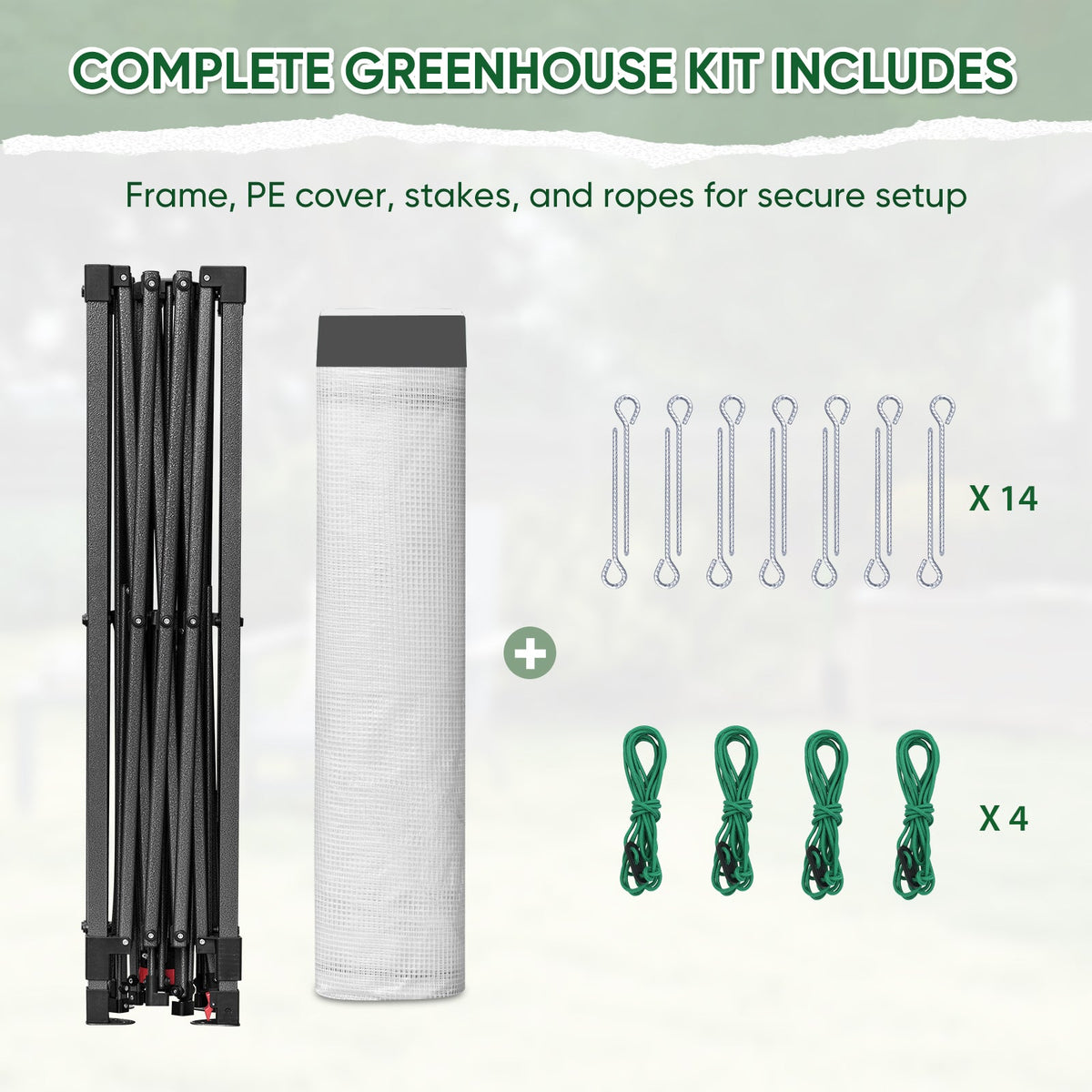 6x4/8x6/10x10 Walk In Pop Up Greenhouse - Eagle Peak®