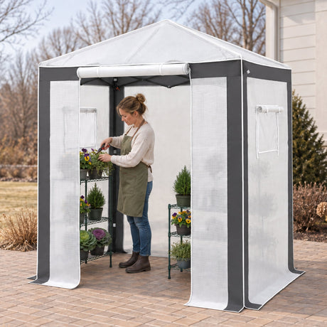6x4/8x6/10x10 Walk In Pop Up Greenhouse - Eagle Peak®
