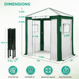 6x4/8x6/10x10 Portable Walk in Greenhouse with Polyester Reinforced Corners, Gray/White, Green/White