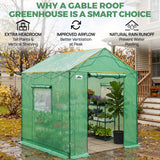 6x6/ 6x8/ 8x8/ 10x10 Pop Up Walk In Greenhouse, Easy Setup, Gable Roof - Eagle Peak®