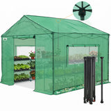 6x6/ 6x8/ 8x8/ 10x10 Pop Up Walk In Greenhouse, Easy Setup, Gable Roof - Eagle Peak®