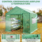 6x6/ 6x8/ 8x8/ 10x10 Pop Up Walk In Greenhouse, Easy Setup, Gable Roof - Eagle Peak®