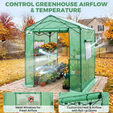 6x6/ 6x8/ 8x8/ 10x10 Pop Up Walk In Greenhouse, Easy Setup, Gable Roof - Eagle Peak®