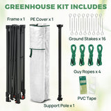 6x6/ 6x8/ 8x8/ 10x10 Pop Up Walk In Greenhouse, Easy Setup, Gable Roof - Eagle Peak®
