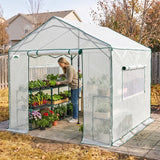 6x6/ 6x8/ 8x8/ 10x10 Pop Up Walk In Greenhouse, Easy Setup, Gable Roof - Eagle Peak®