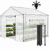 6x6/ 6x8/ 8x8/ 10x10 Pop Up Walk In Greenhouse, Easy Setup, Gable Roof - Eagle Peak®