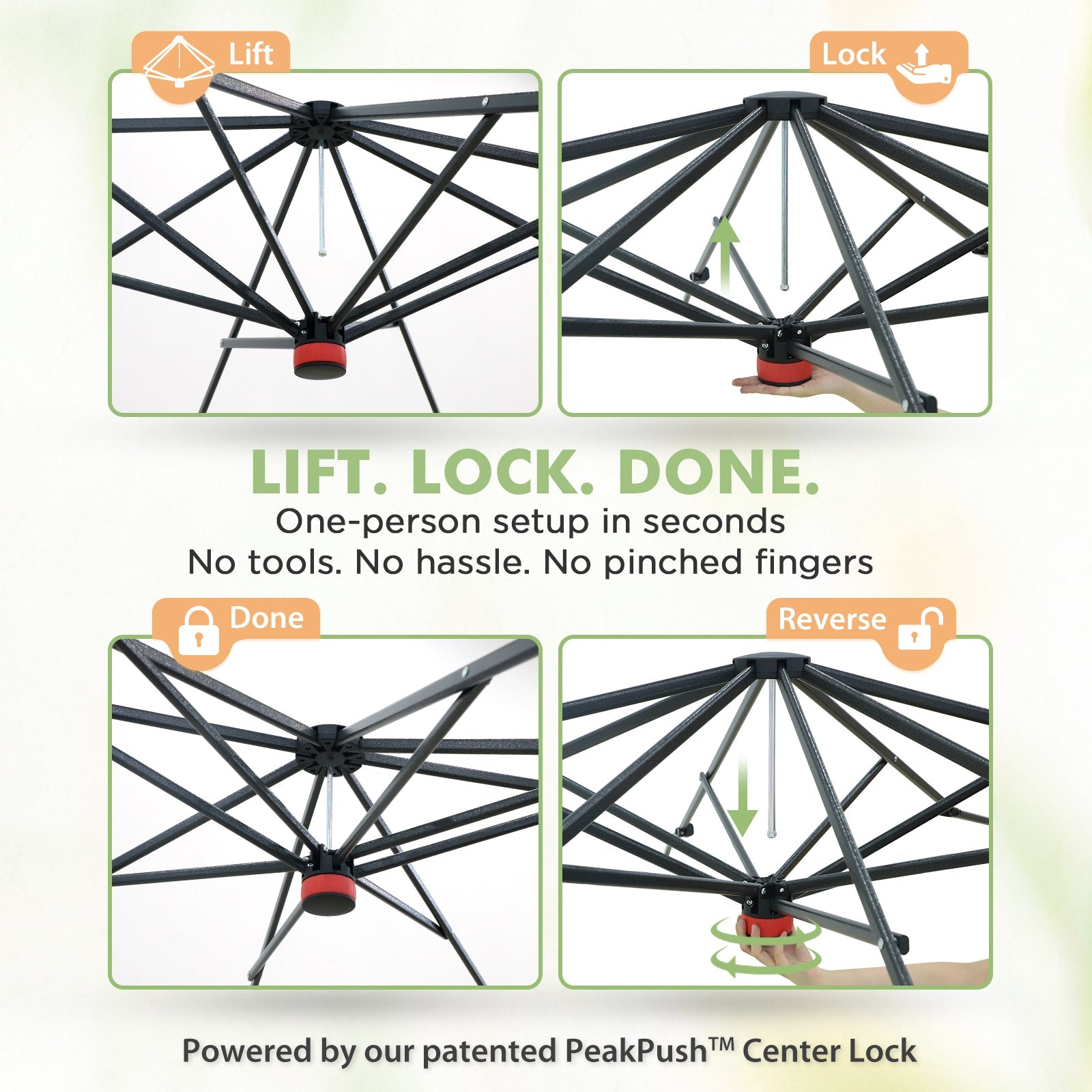 プロップハウス 6x6/ 8x8/ 10x10 Portable Pop Up Greenhouse, Patented Center Lock