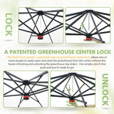 6x6/ 8x8/ 10x10 Portable Pop Up Greenhouse, Patented Center Lock with Gable Roof - Eagle Peak