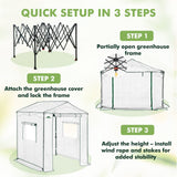 6x6/ 8x8/ 10x10 Portable Pop Up Greenhouse, Patented Center Lock with Gable Roof - Eagle Peak Custom Canopy Tent