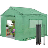 6x6/ 8x8/ 10x10 Portable Pop Up Greenhouse, Patented Center Lock with Gable Roof - Eagle Peak®