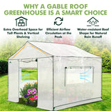 6x6/ 8x8/ 10x10 Portable Pop Up Greenhouse, Patented Center Lock with Gable Roof - Eagle Peak Custom Canopy Tent