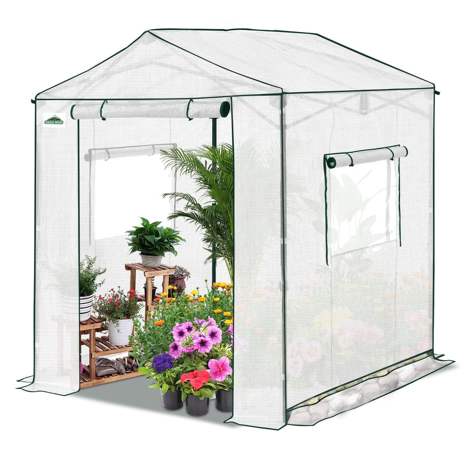 6x6/ 8x8/ 10x10 Portable Pop Up Greenhouse, Patented Center Lock