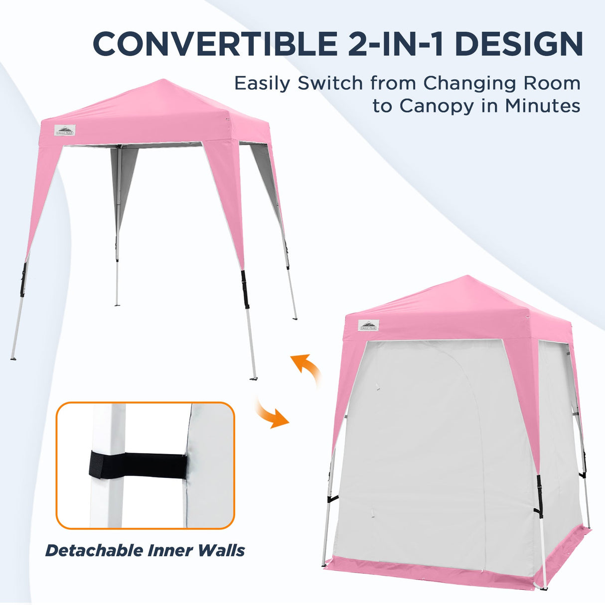 6x6 Pop Up Privacy Tent with Ground Mat - Eagle Peak Custom Canopy Tent