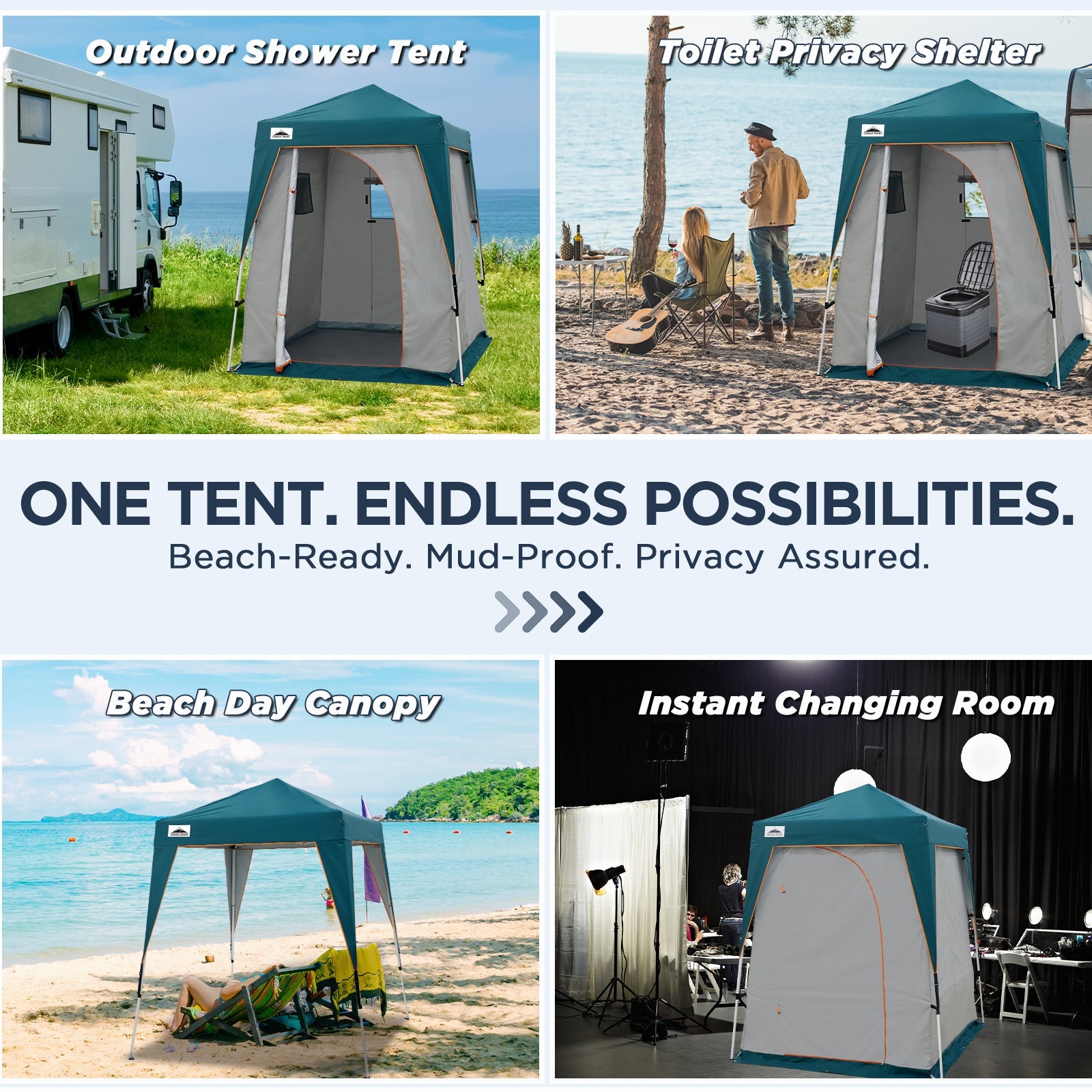 6x6 Pop Up Privacy Tent with Ground Mat – Eagle Peak®