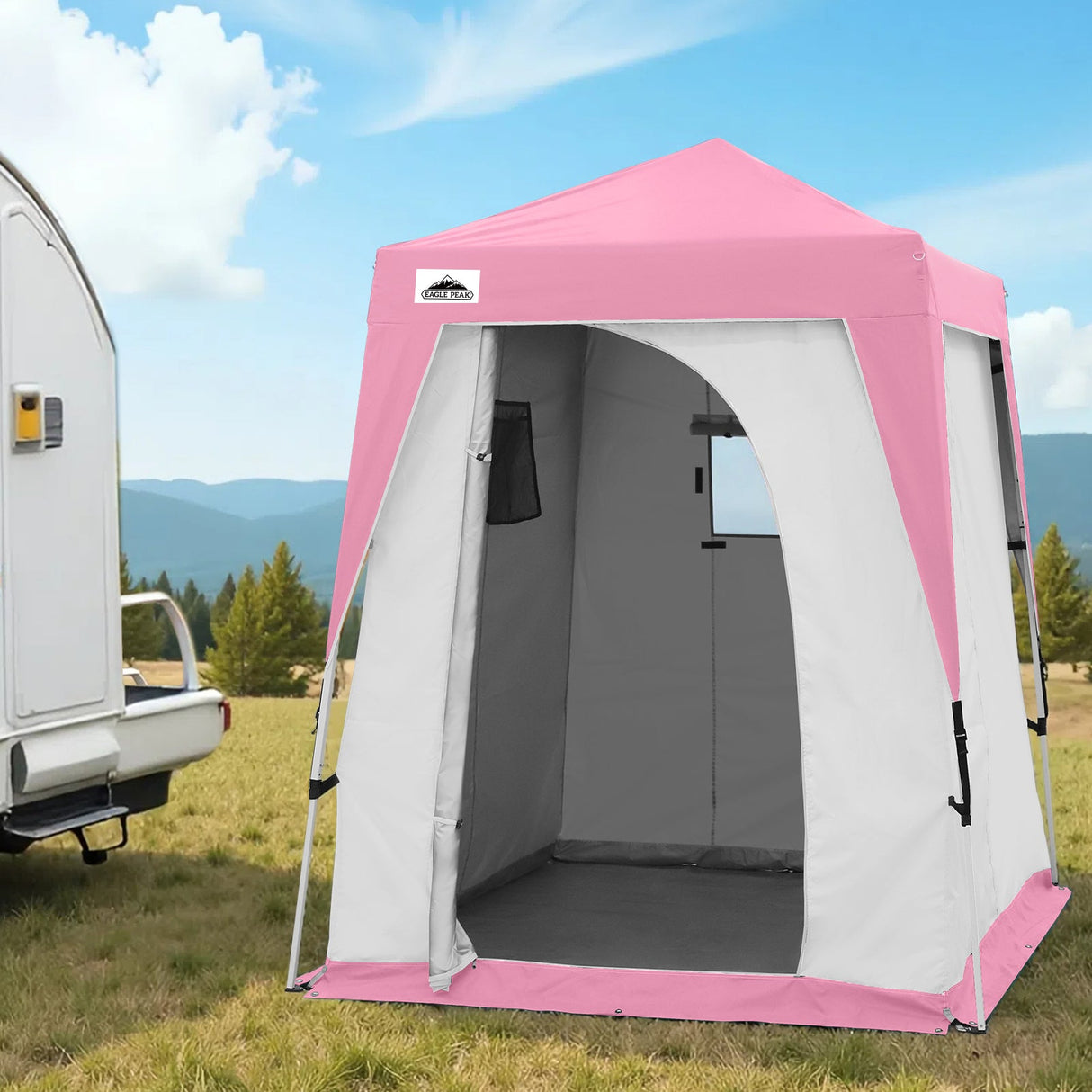 6x6 Pop Up Privacy Tent with Ground Mat - Eagle Peak Custom Canopy Tent