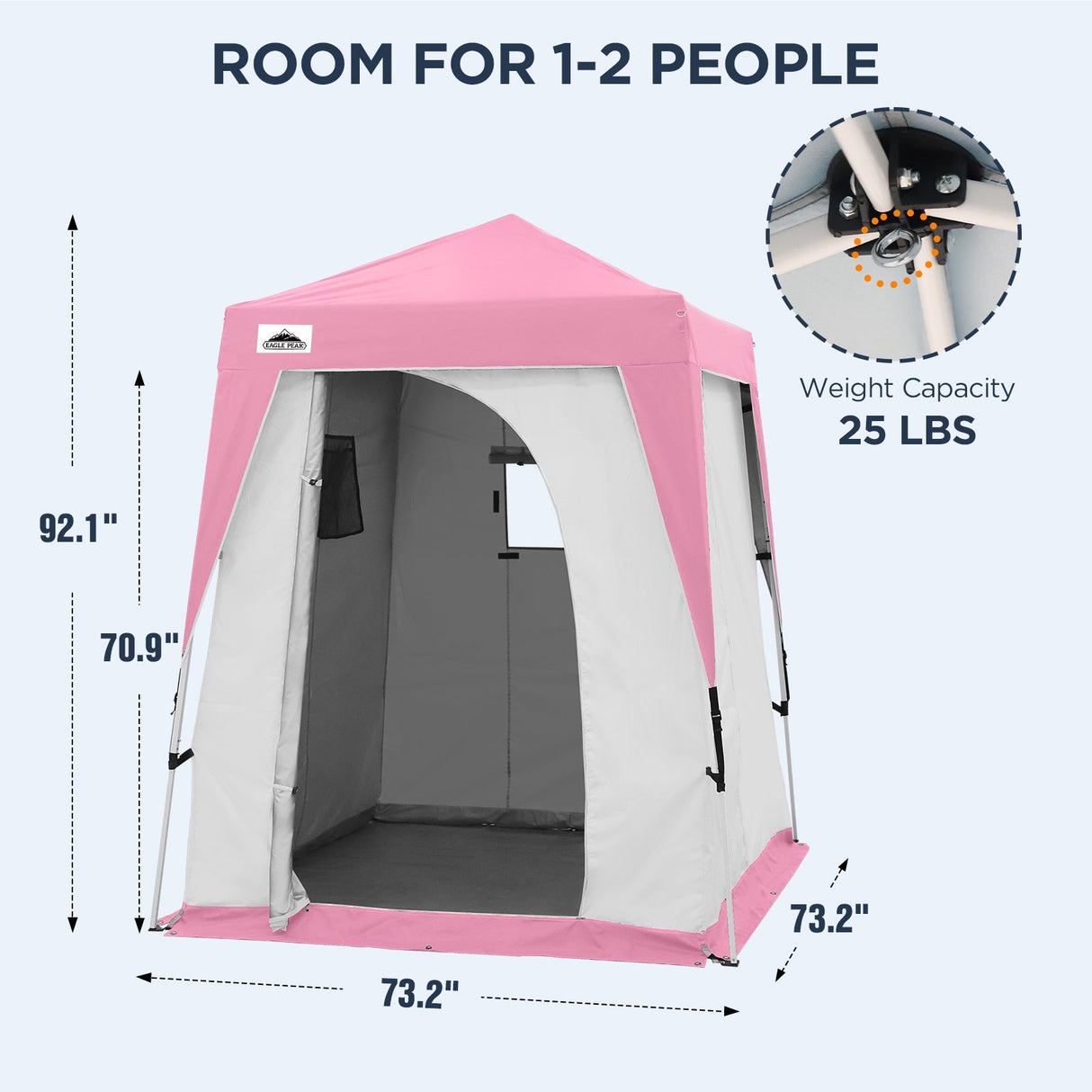 6x6 Pop Up Privacy Tent with Ground Mat - Eagle Peak Custom Canopy Tent