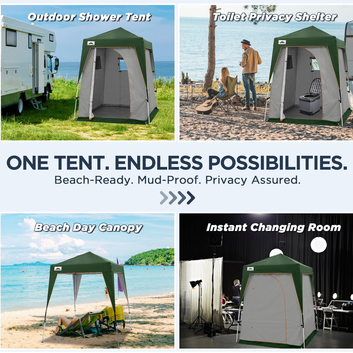 6x6 Pop Up Privacy Tent with Ground Mat - Eagle Peak Custom Canopy Tent
