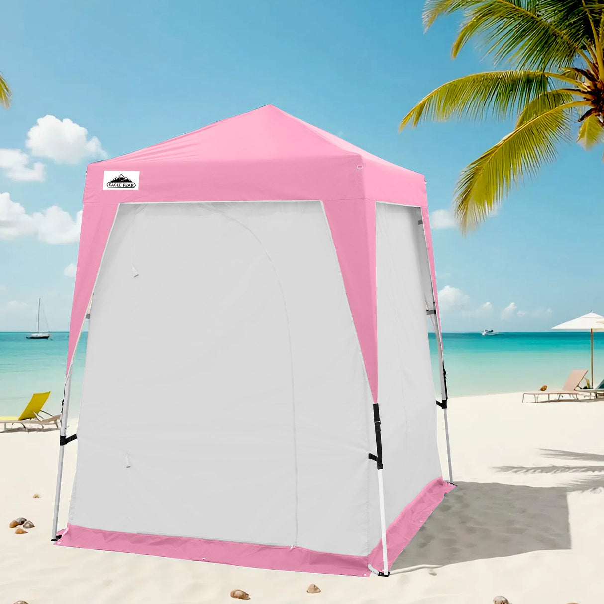 6x6 Pop Up Privacy Tent with Ground Mat - Eagle Peak Custom Canopy Tent