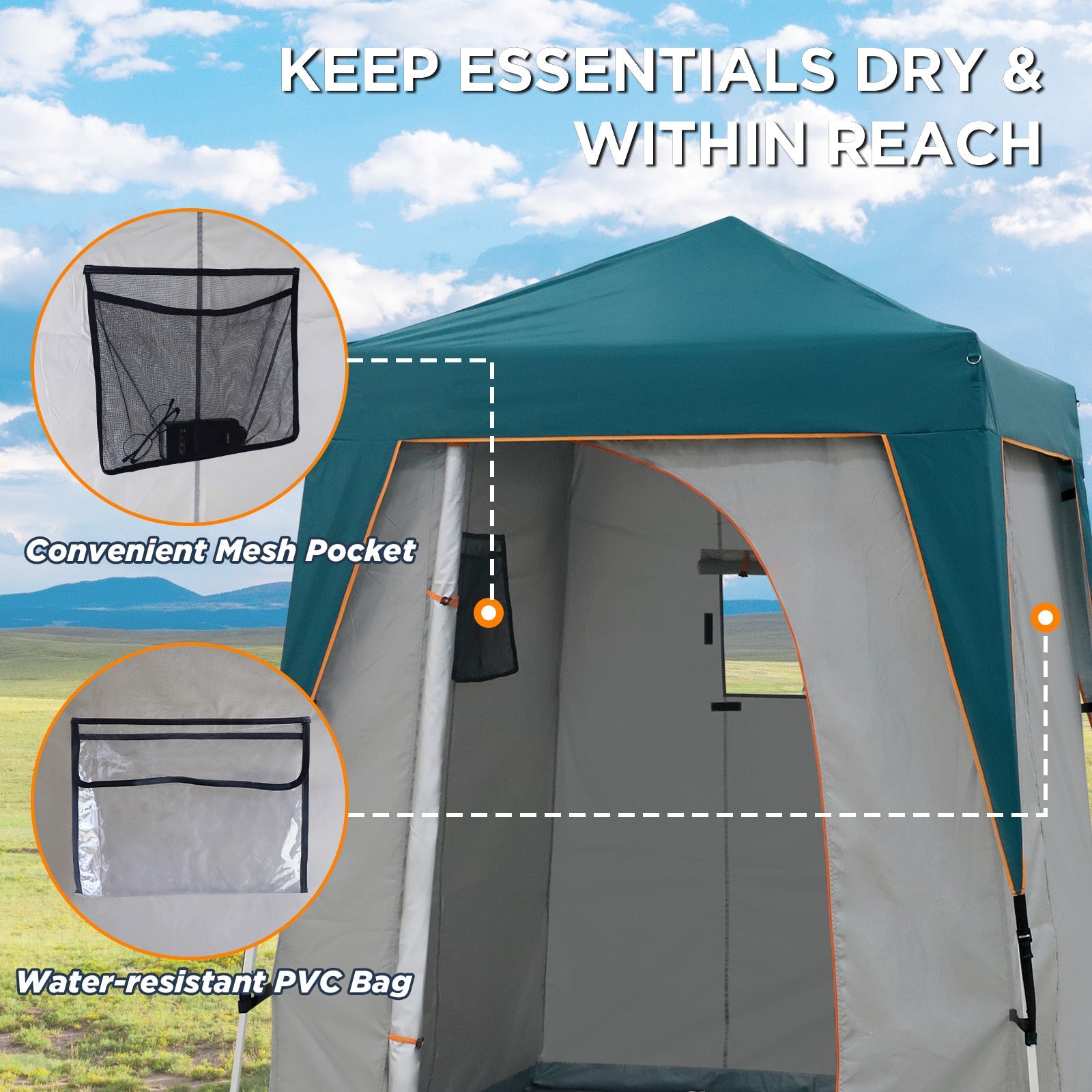 6x6 Pop Up Privacy Tent with Ground Mat – Eagle Peak®