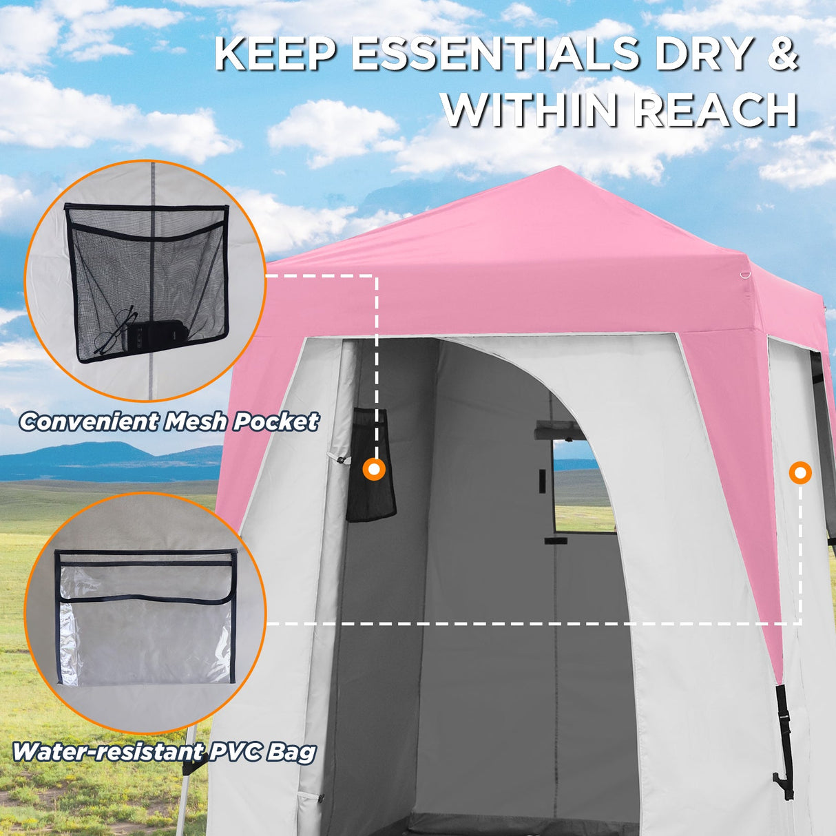 6x6 Pop Up Privacy Tent with Ground Mat - Eagle Peak Custom Canopy Tent
