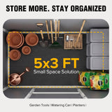 5x3/6x4/6x8/8x8/10x8 Resin Outdoor Storage Shed with Floor, Gray