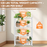 4-Tier Foldable Greenhouse Shelf, 28”x14.6”x44.7”, 520 lbs, 1/2 Pack, Black