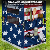 Outdoor Camping Pop Up Folding Table with Large 3-Tier Storage Organizer and Side Pockets