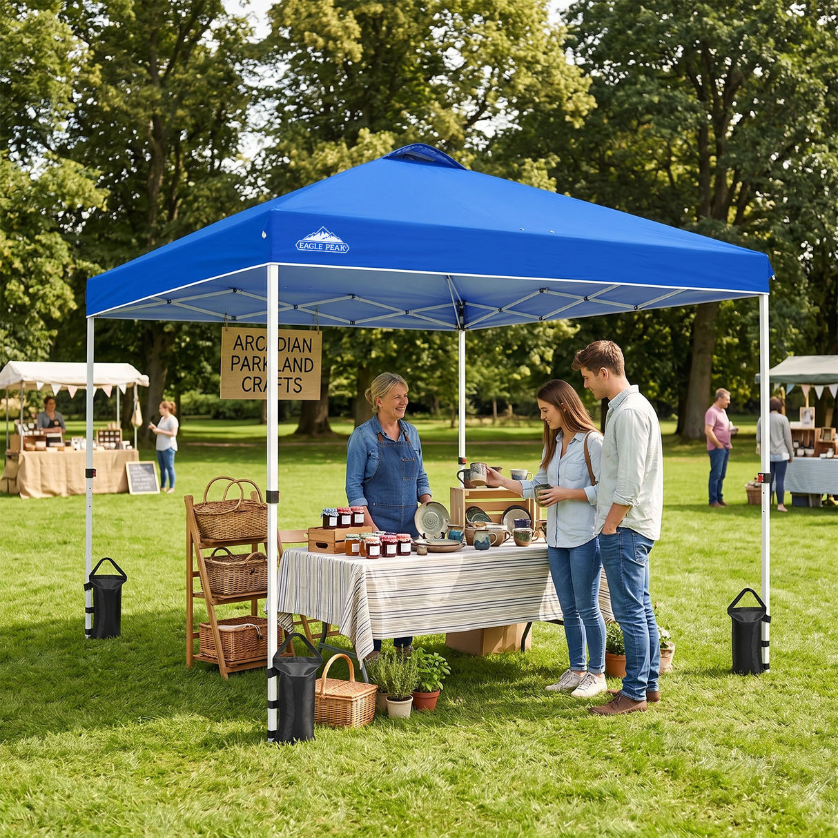 Easy Setup Straight Leg 10x10 Pop Up Canopy Tent w/ 100 sqft of Shade