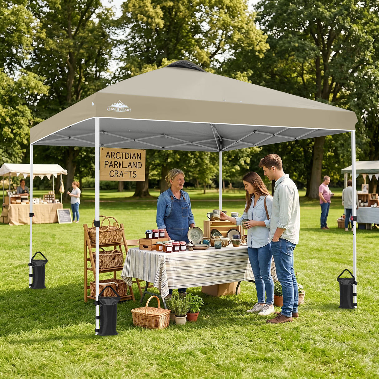 Easy Setup Straight Leg 10x10 Pop Up Canopy Tent w/ 100 sqft of Shade