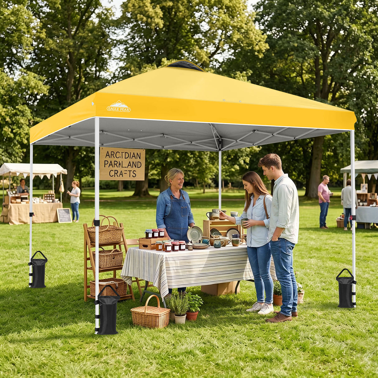 Easy Setup Straight Leg 10x10 Pop Up Canopy Tent w/ 100 sqft of Shade