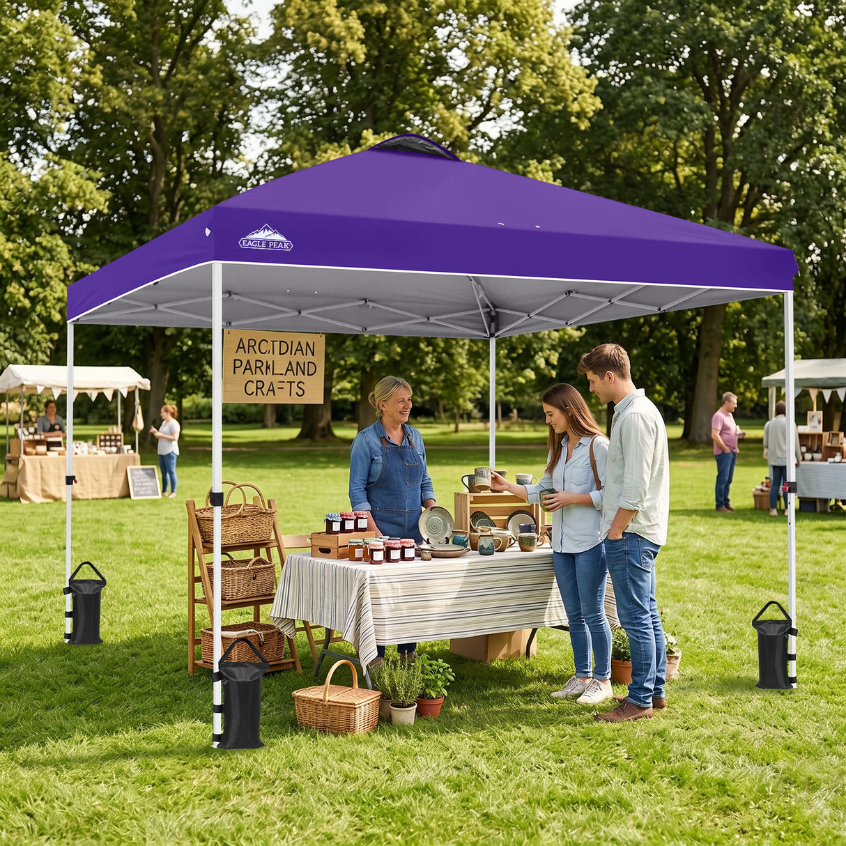 Easy Setup Straight Leg 10x10 Pop Up Canopy Tent w/ 100 sqft of Shade