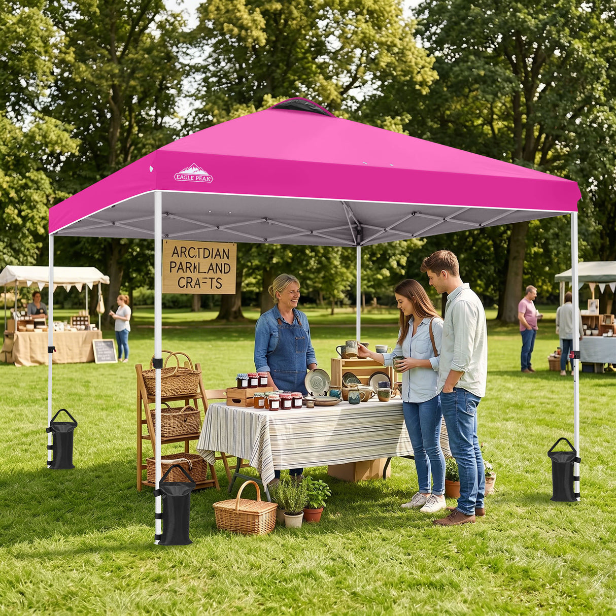 Easy Setup Straight Leg 10x10 Pop Up Canopy Tent w/ 100 sqft of Shade