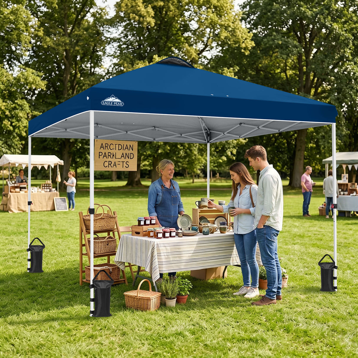Easy Setup Straight Leg 10x10 Pop Up Canopy Tent w/ 100 sqft of Shade