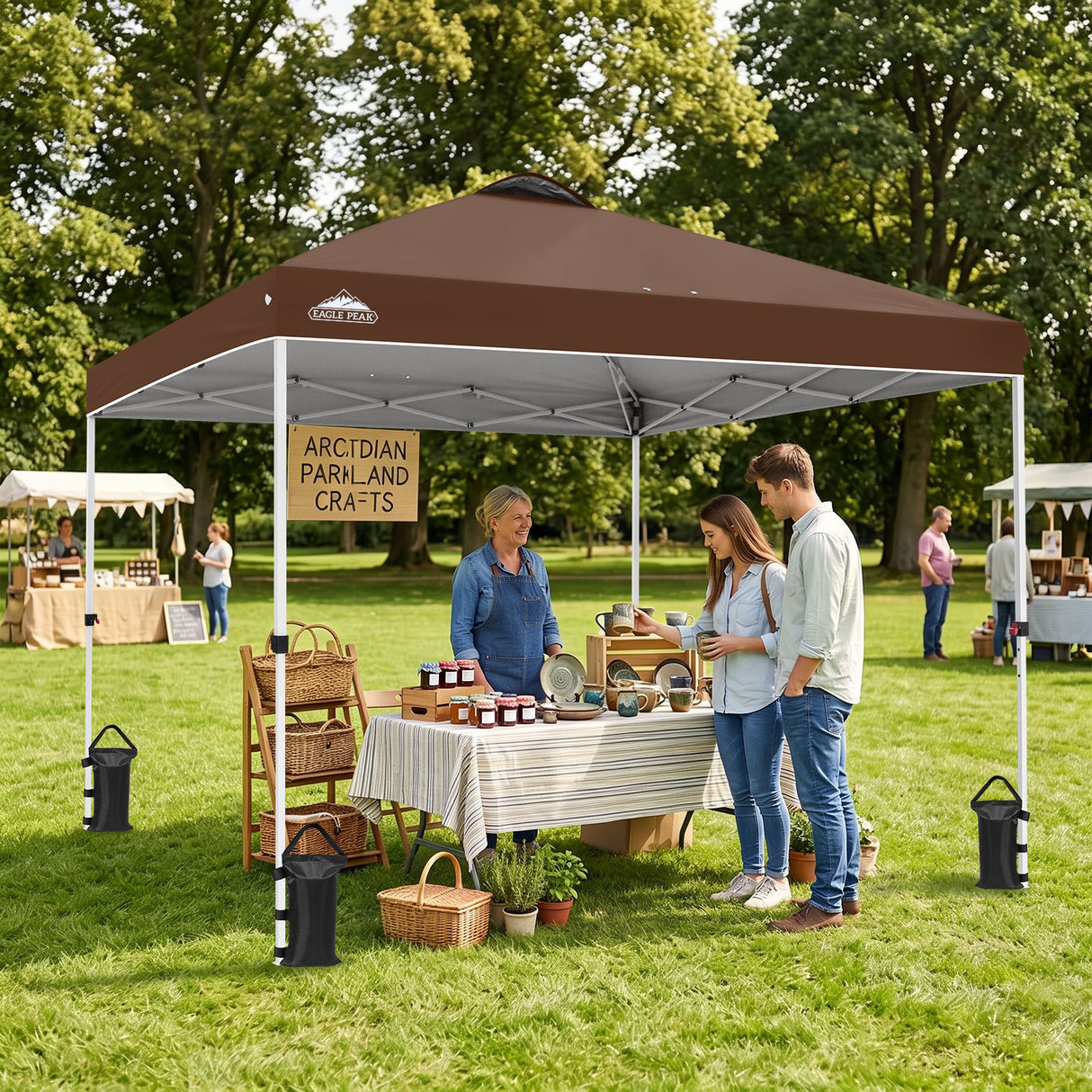 Easy Setup Straight Leg 10x10 Pop Up Canopy Tent w/ 100 sqft of Shade