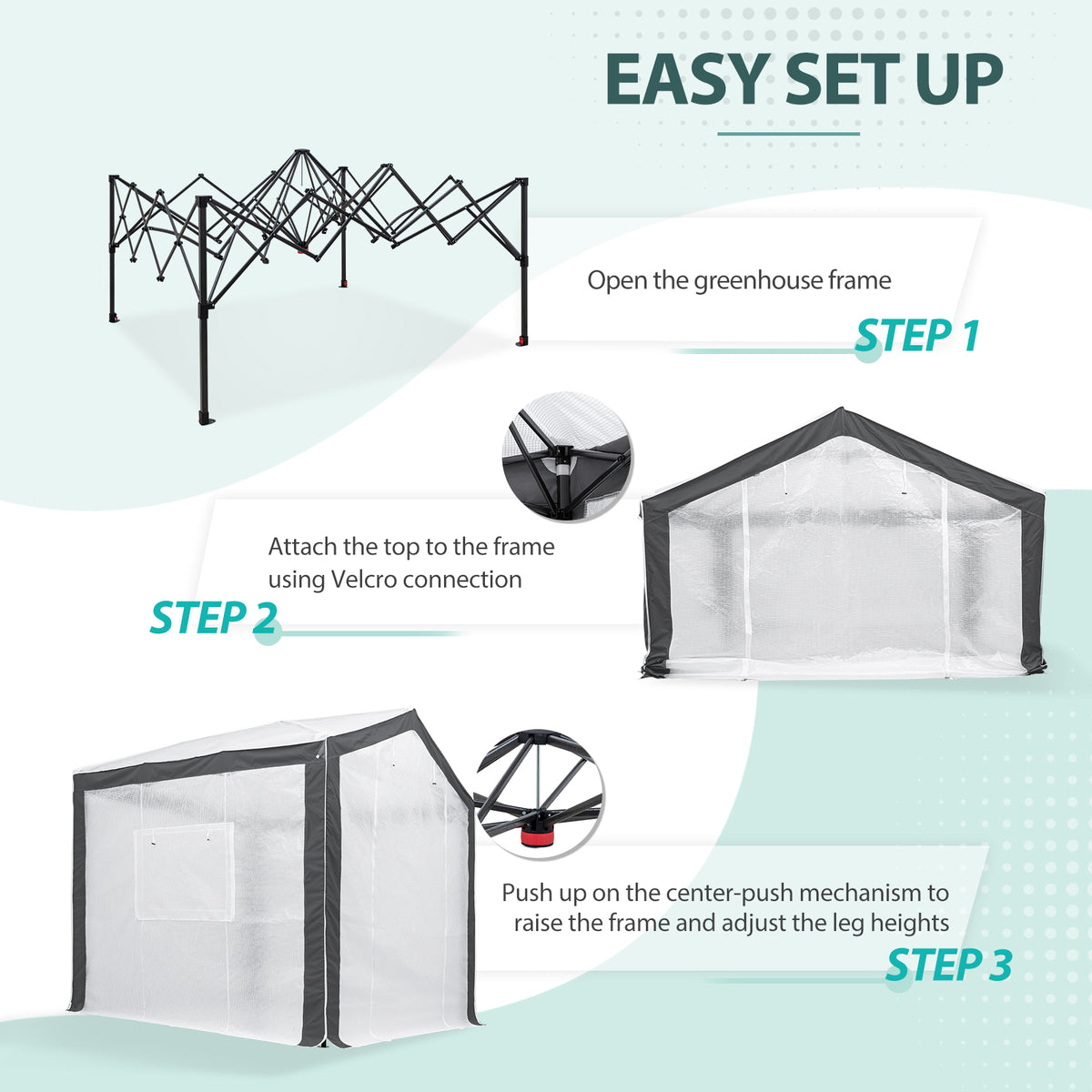8x8 Walk In Pop Up Greenhouse
