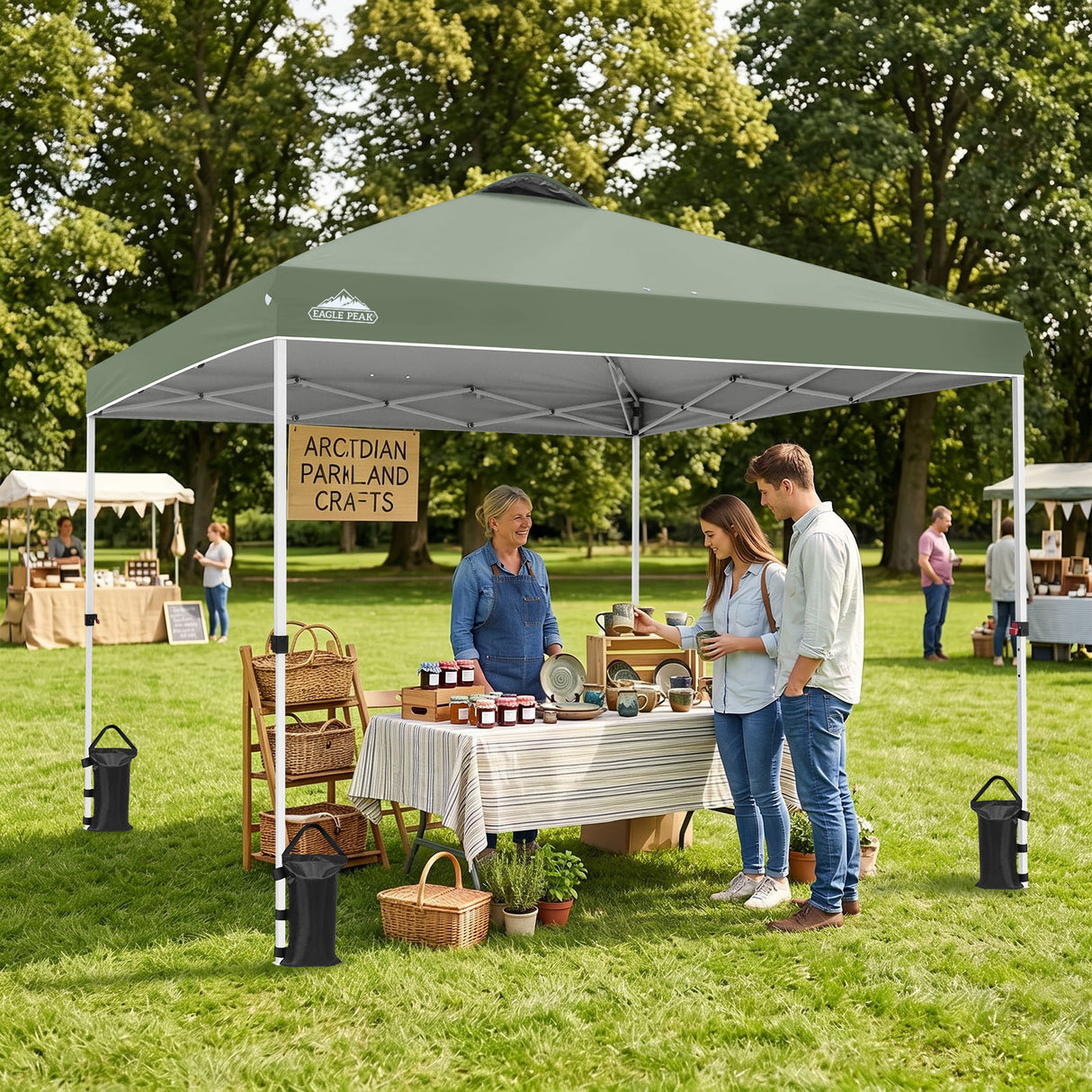 Easy Setup Straight Leg 10x10 Pop Up Canopy Tent w/ 100 sqft of Shade