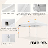 Commercial Heavy Duty 10x15/10x20 Pop Up Canopy, 4 Sidewalls