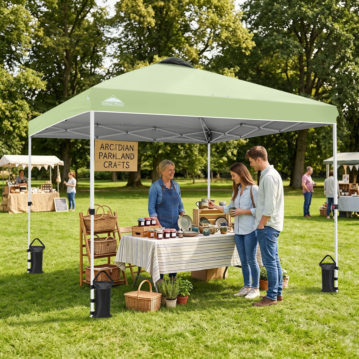 Easy Setup Straight Leg 10x10 Pop Up Canopy Tent w/ 100 sqft of Shade