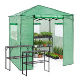 7x7 Easy Setup Pop Up Greenhouse, 2 Folding Shelves - Eagle Peak®