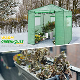 7x7 Pop up Greenhouse Portable Walk - in with 2 Foldable Shelves - Eagle Peak