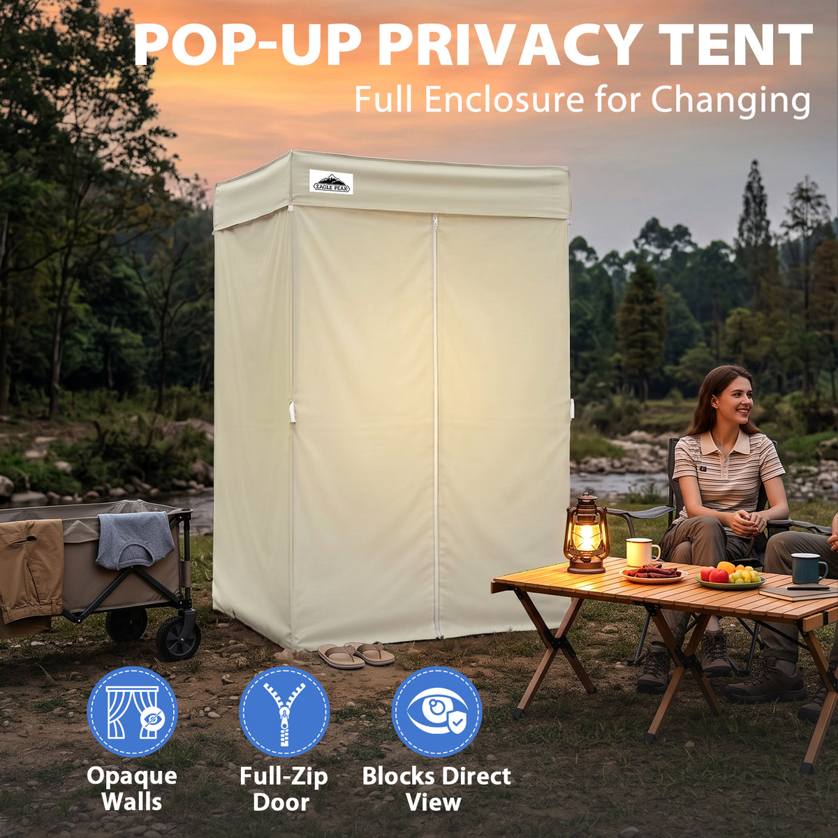 4x4 Pop Up Changing Tent, Flat Top Changing Room