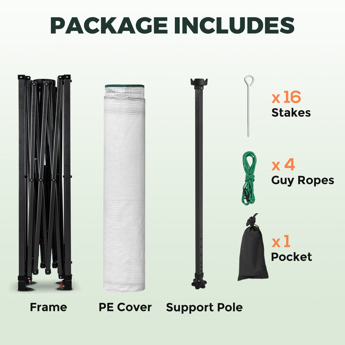12x8 Easy Setup Pop Up Greenhouse, Support Pole
