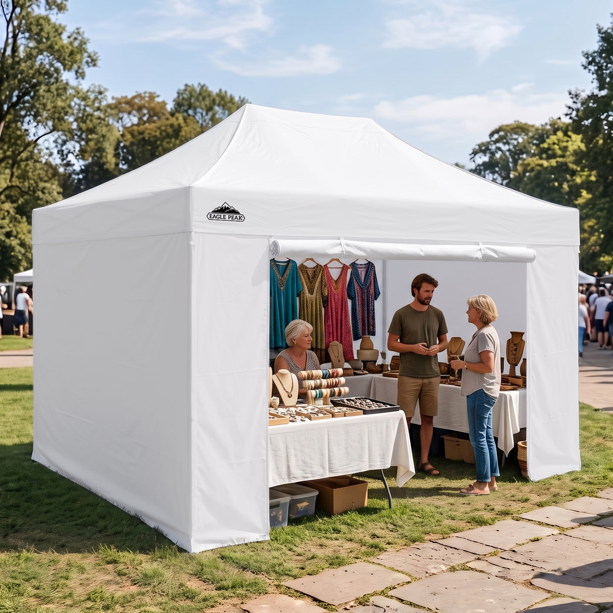 Commercial Heavy Duty 10x15/10x20 Pop Up Canopy, 4 Sidewalls