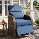 Outdoor Wicker Recliner Chair with Footrest