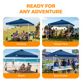 Easy Setup Straight Leg 10x10 Pop Up Canopy Tent w/ 100 sqft of Shade