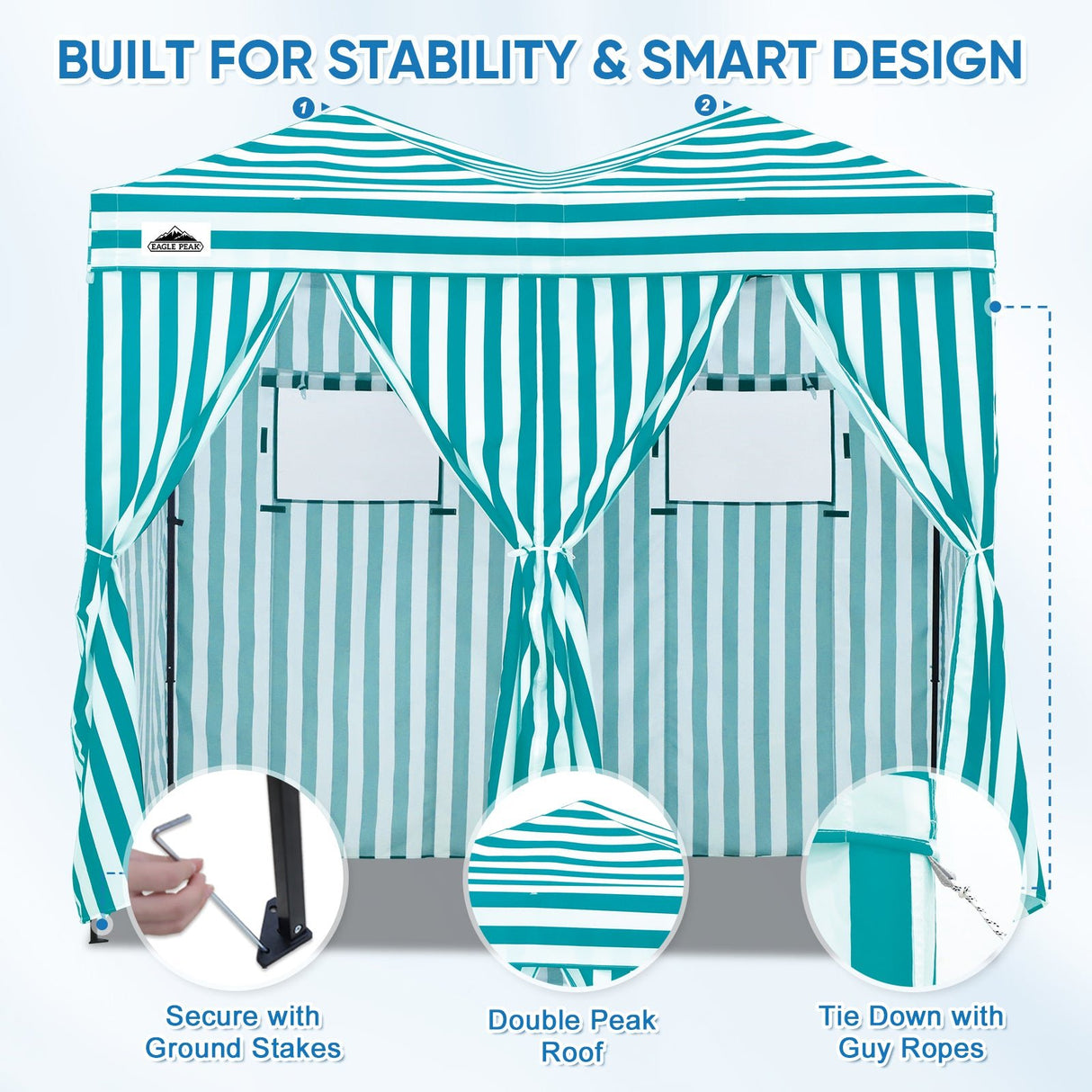 8x4 Outdoor Changing Room, 2 Room Pop Up Portable Changing Room - Eagle Peak Custom Canopy Tent