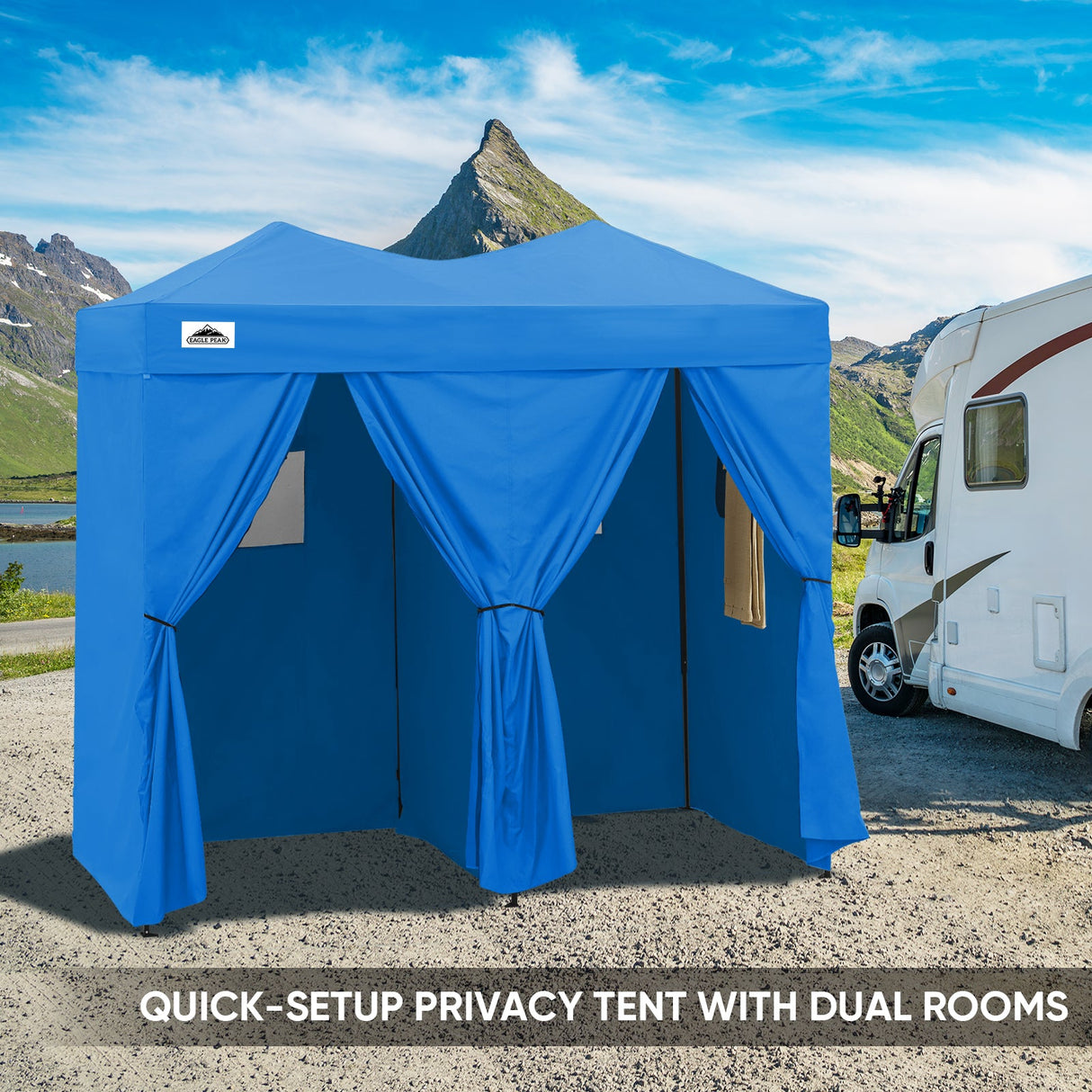 8x4 Outdoor Changing Room, 2 Room Pop Up Portable Changing Room - Eagle Peak Custom Canopy Tent