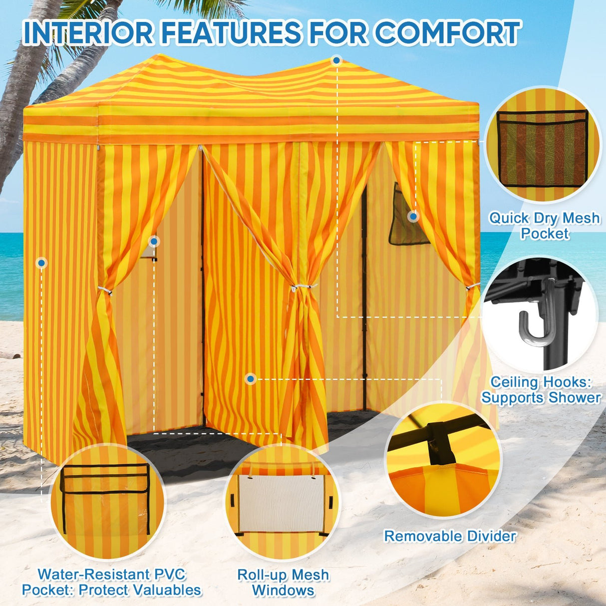 8x4 Outdoor Changing Room, 2 Room Pop Up Portable Changing Room - Eagle Peak Custom Canopy Tent