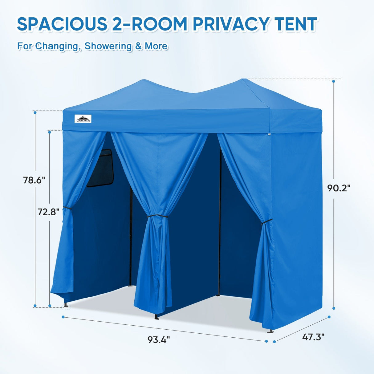 8x4 Outdoor Changing Room, 2 Room Pop Up Portable Changing Room - Eagle Peak Custom Canopy Tent